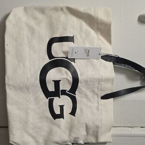 UGG Cream and Black Canvas Tote